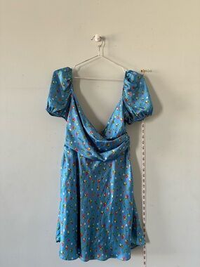 blue wrap dress zara Zara - Zw Collection Short Wrap Dress - Blue / Gray - M